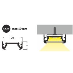 Profil pro LED pásky, Surface, bílý lak