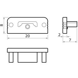 Koncovky k profilu Surface, světle-šedé (pár)