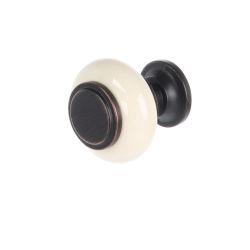 knopek Patricia XR22, patinovaná hnědá/ porcelán