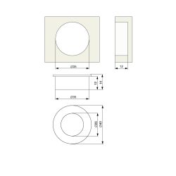 kulatá zápustná úchytka Ring RX XZ07, broušený nikl
