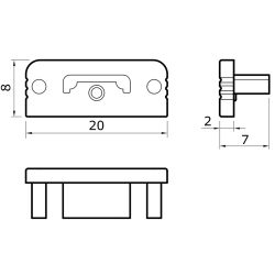 Koncovky k profilu Surface, Bíle (pár)
