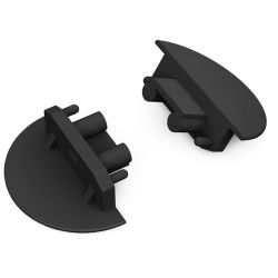 Kulaté koncovky k profilu Groove, černé (pár)