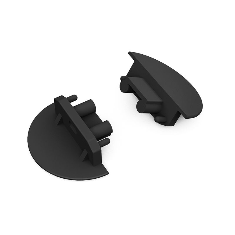 Kulaté koncovky k profilu Groove, černé (pár)