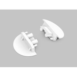 Kulaté koncovky k profilu Groove, bílé (pár)