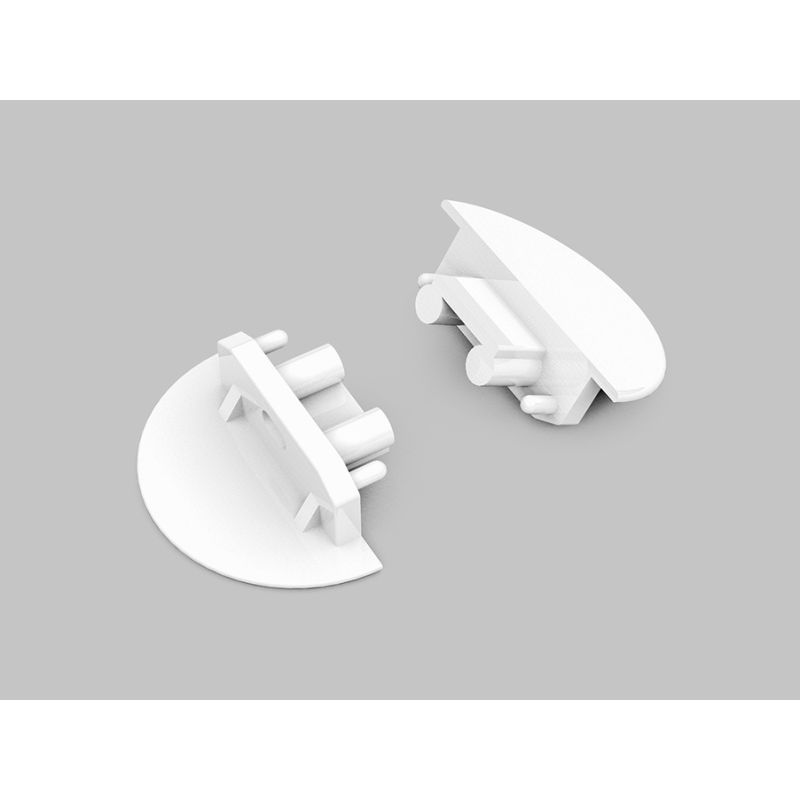 Kulaté koncovky k profilu Groove, bílé (pár)