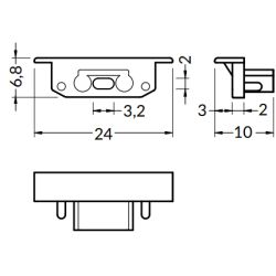 Rovné koncovky k profilu Groove, šedé (pár)