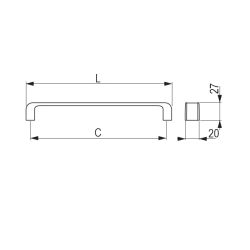 madlo Peca, lesklý chrom/ imitace nerez