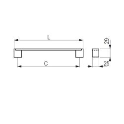 úchytka Kofu, broušený nikl