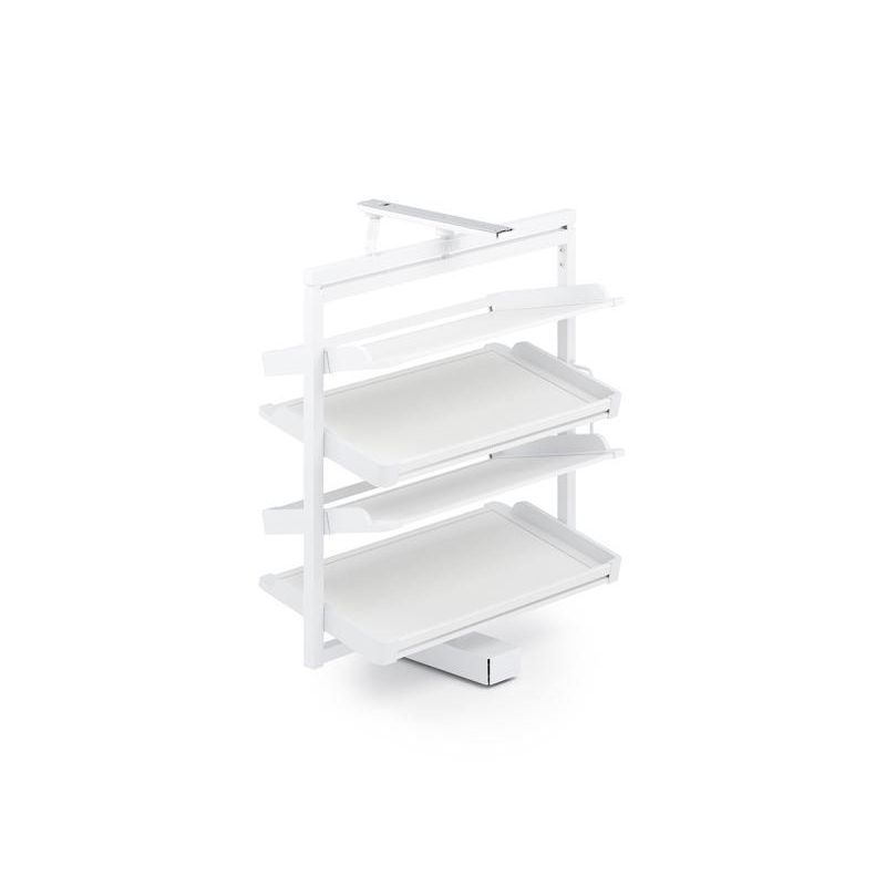 Výsuvně - otočný koš na boty, bílý