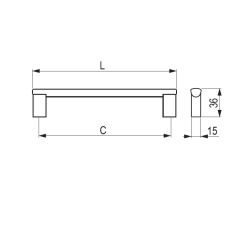 úchytka Porta, broušený nikl