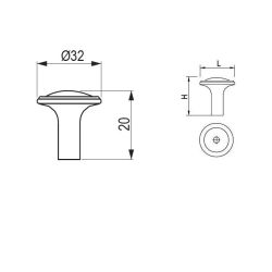 knopka Turia, černá matná