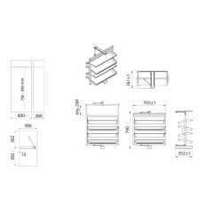 Výsuvně - otočný koš na boty, bílý