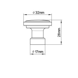 knopek Onka kulatý 2605, jemně broušená mosaz AL76
