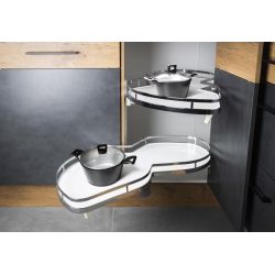 Rohová výsuvná police ATM Suplimo WB-425, bílá, levá varianta