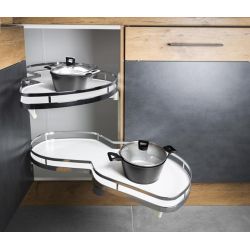 Rohová výsuvná police ATM Suplimo WB-425, šedá, pravá varianta