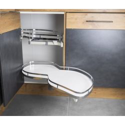 Rohová výsuvná police ATM Suplimo WB-425, šedá, pravá varianta