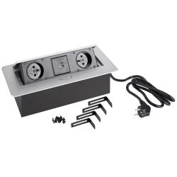 Elektrická zásuvka STRONG, sklápěcí 2x 230 V, 1x USB A/C