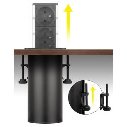 Elektrická zásuvka Strong PowerUp vysouvací, 1x 230 V, 1x USB A, 1x USB C