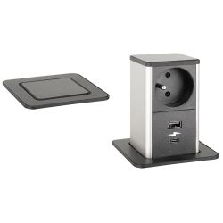 Elektrická zásuvka Strong PowerUp vysouvací, 1x 230 V, 1x USB A, 1x USB C