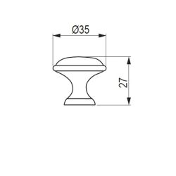 porcelánový knopek Margarita, starocín/porcelán bílý