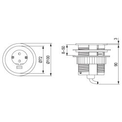 VersaTag 230 V zásuvka s USB A