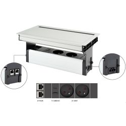 VersaFlap mono 2.0, 2x 230 V, 2x RJ45, 1x USB A, 1x USB C