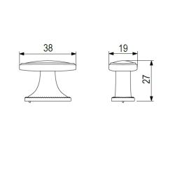 knopek Tomo, staroměď tmavá