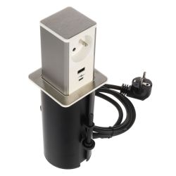 Riex výsuvná zásuvka 1x 230 V, 1x USB A, 1x USB C