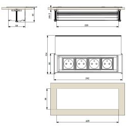 Riex stolní elektrická zásuvka s krytem