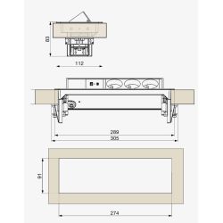 Riex Flip up 3x 230 V, 1x USB A, 1x USB C
