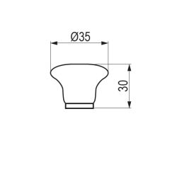 knopka Sara, starozlatá/ porcelán béžový