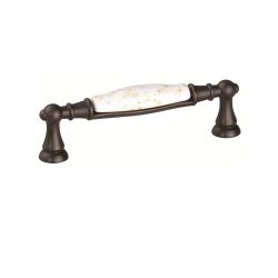 úchytka Macis, hnědá/ porcelán bílý