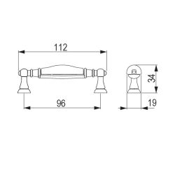 úchytka Macis, hnědá/ porcelán bílý