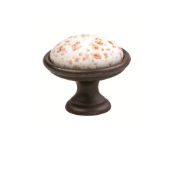 knopka Macis, hnědá/ porcelán bílý