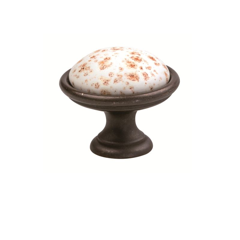 knopka Macis, hnědá/ porcelán bílý