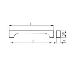 úchytka Lama, nikl tmavý broušený