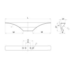profilová úchytka Tende, eloxovaný hliník