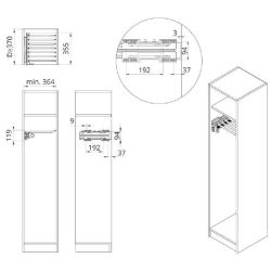Výsuvný věšák na kalhoty WB-667B 350 mm, bílý