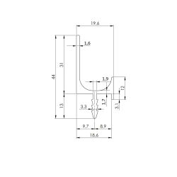 Hliníkový narážecí profil Juvio II, černá matná