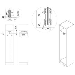Výsuvný věšák na ramínka WB 669B 350mm, antracit