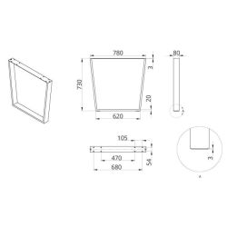 Stolní podnož DN-971, 80x20
