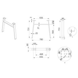 Stolní podnož DN-972, 80x20