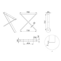 Stolní podnož DN-974, 80x20, černá matná