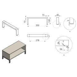 Nábytková noha DN-809, 40x15, černá matná