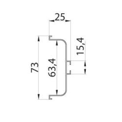 Gola vodorovný C profil – 3000 mm, bíla matná