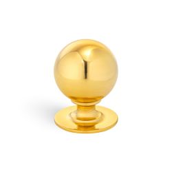 kulatá mosazná knopka Solea, průměr 32 mm, lesklá mosaz