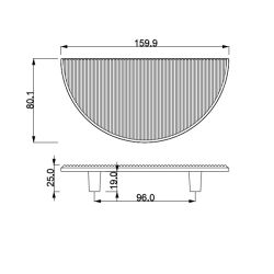 velké madlo ve tvaru půlměsíce Dena, černá matná