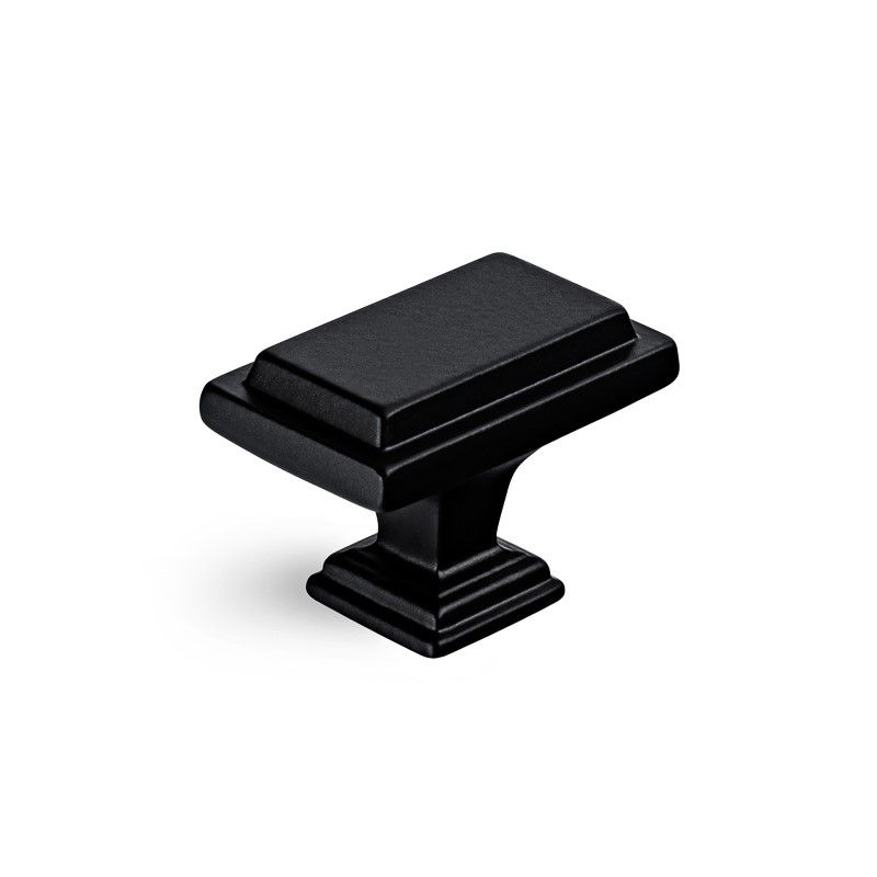 knopek Rect, černá matná