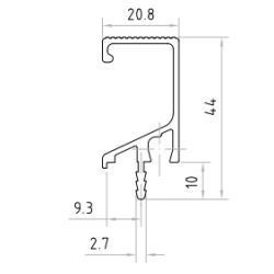 Narážecí úchytový profil Florida 3000 mm, černá matná