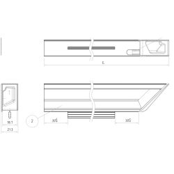 Narážecí úchytový profil Florida 380 mm, pravý, černá matná